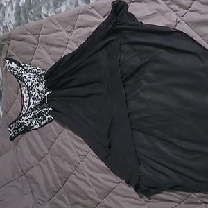 Leopard Print High-Low Dress